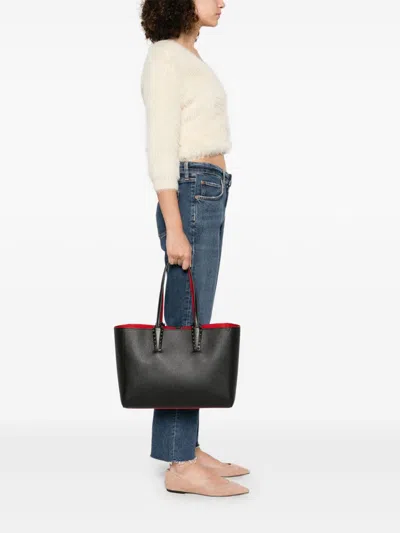 Christian Louboutin Cabata Shoulder Bag In Leather With Studs Detail On The Front In Black
