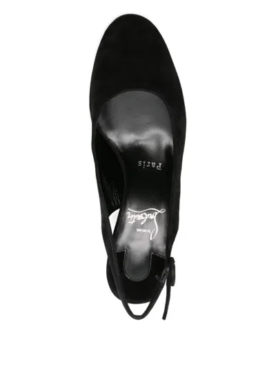 Christian Louboutin So Jane 55 Suede Slingback Pumps In Black