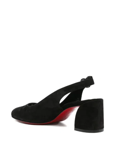 Christian Louboutin So Jane 55 Suede Slingback Pumps In Black