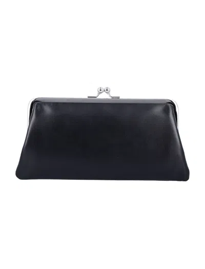 Comme Des Garçons Logo-printed Kiss-clasp Purse