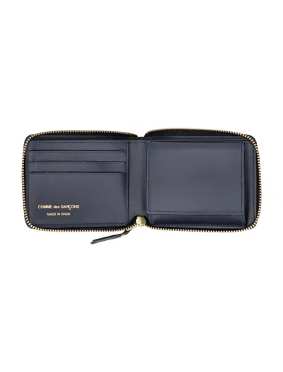 Comme Des Garçons Wallet Small Zip Around Wallet In Blue