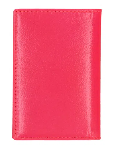 Comme Des Garçons Wallet Super Fluo Bifold Cardholder In Red