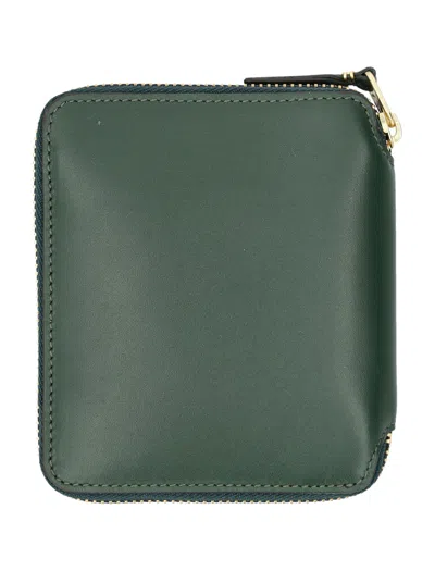 Comme Des Garçons Wallet Vertical Zip Around Wallet In Green
