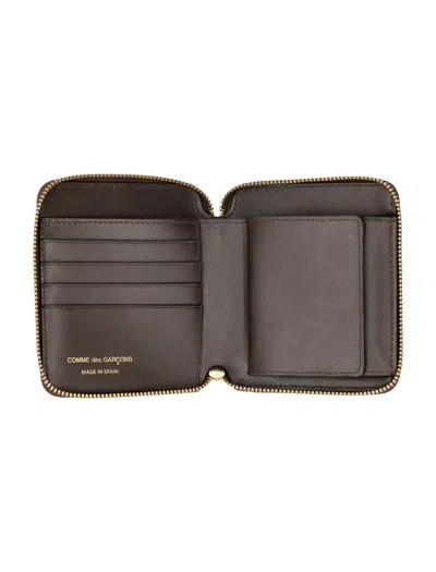 Comme Des Garçons Wallet Vertical Zip Around Wallet In Brown