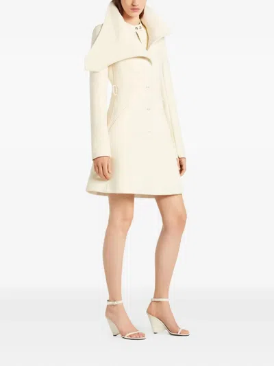 Courrèges Asymmetrical-collar Coat In White