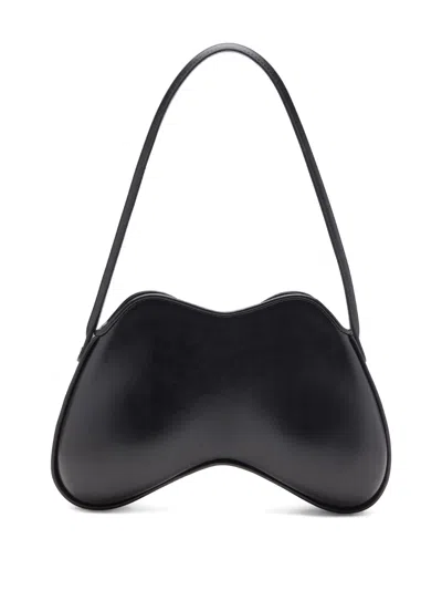 Diesel Double-d Curved Shoulder Bag In Black