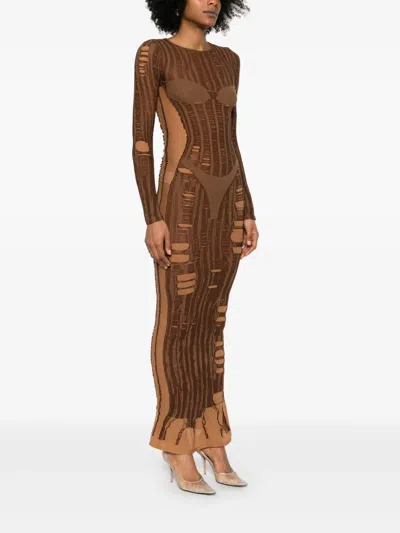 Diesel Long M-calimera Dress In Brown