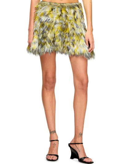 Diesel Flared Mini A-line Skirt In Green