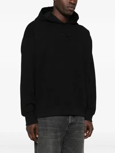 Fendi Men Sweatshirt With Logo In Black