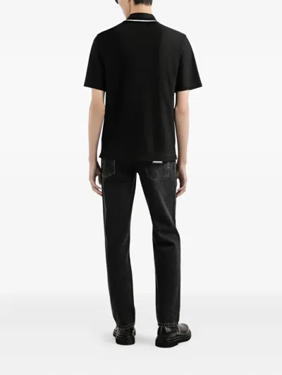 Dolce & Gabbana Cotton Pique Polo In Black
