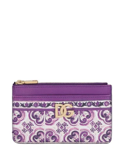 Dolce & Gabbana Majolica-print Calfskin Card Holder