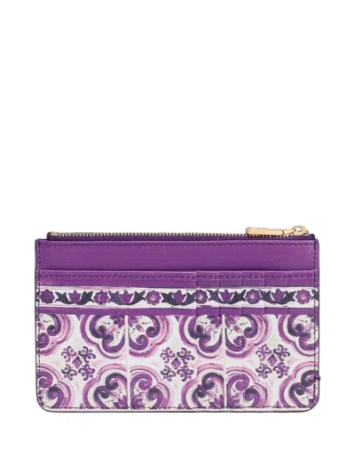 Dolce & Gabbana Majolica-print Calfskin Card Holder