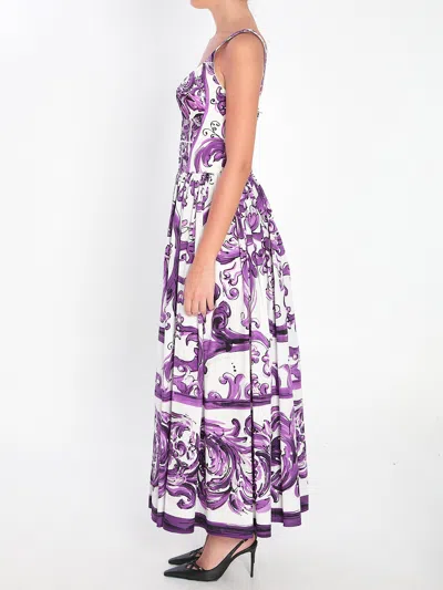 Dolce & Gabbana Long Dress With Maiolica Print