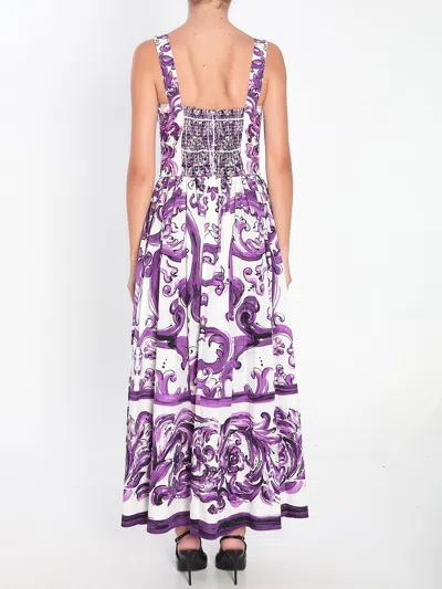 Dolce & Gabbana Long Dress With Maiolica Print