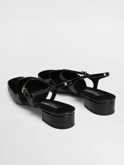 Dolce & Gabbana Patent Leather Slingback In Black