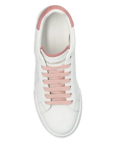 Dolce & Gabbana Women Portofino Leather Sneakers In Multi