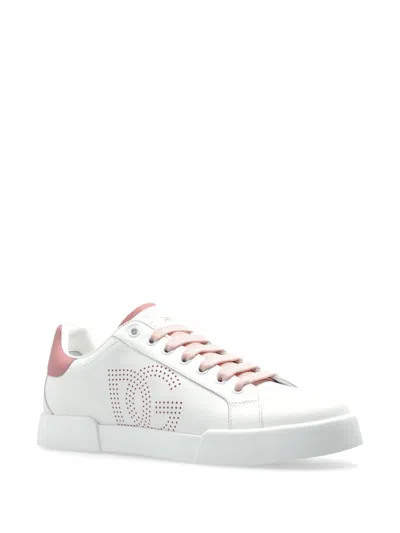 Dolce & Gabbana Women Portofino Leather Sneakers In Multi