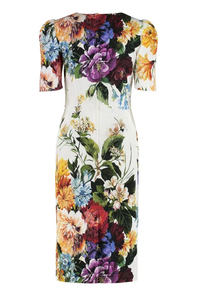 Dolce & Gabbana Bouquet-print Dress In Cretonne In Multi
