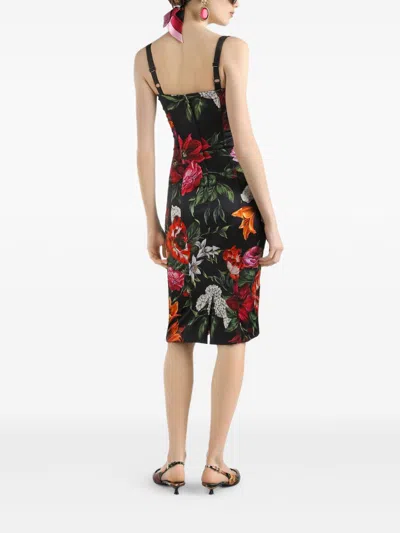 Dolce & Gabbana Women Satin Printed Dress In Multi