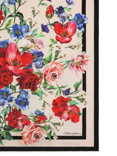 Dolce & Gabbana Scarf With Floral Print In Multi