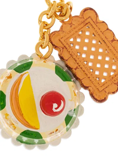 Dolce & Gabbana Sicily Cassata Keychain Charm In Gold