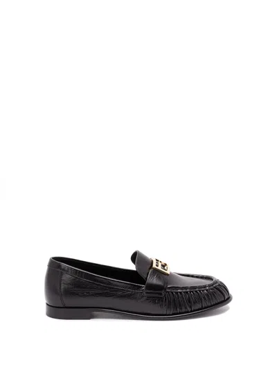 Fendi Logo-detail Leather Loafers In Multi
