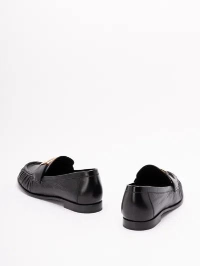 Fendi Logo-detail Leather Loafers In Multi