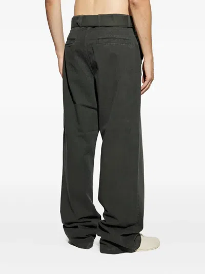 Dries Van Noten Mens Dark Grey Pennine Wide-leg Cotton Trousers In Gray