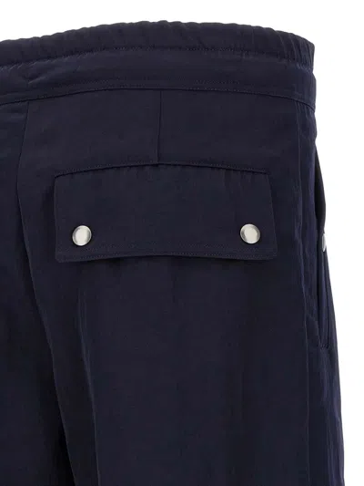 Dries Van Noten Wide Black Cotton Trousers In Blue