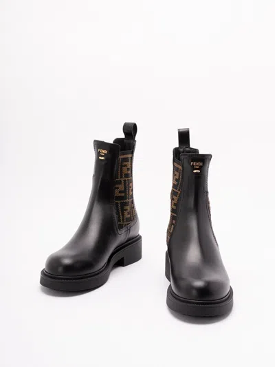 Fendi Ankle Boots With Elastic Side Panels In Multi