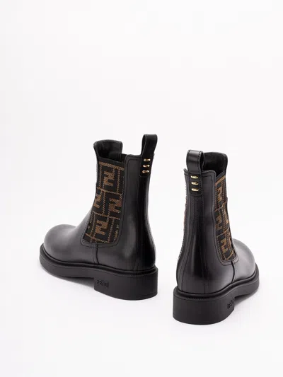 Fendi Ankle Boots With Elastic Side Panels In Multi
