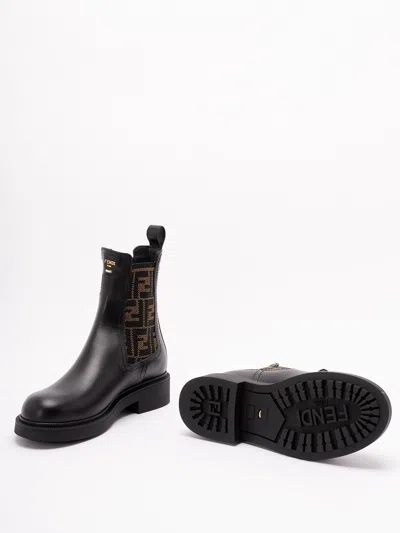 Fendi Ankle Boots With Elastic Side Panels In Multi