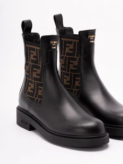 Fendi Ankle Boots With Elastic Side Panels In Multi