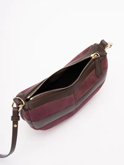 Fendi Mini-bag In Leather And Suede With Two-tone Inlay In Brown