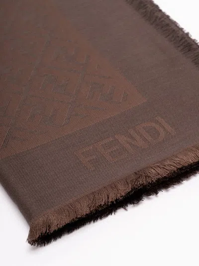 Fendi `ff` Shawl In Brown