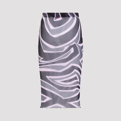 Pucci Prnted Tulle Longuette Midi Skirt Clothing