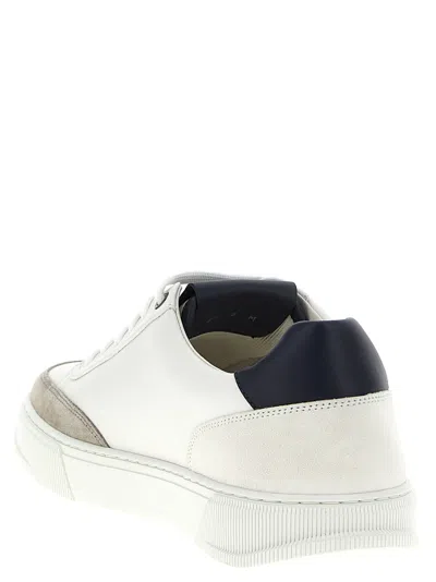 Ferragamo White Lace Up Sneakers In Multi