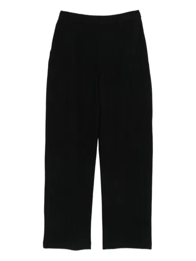 Emporio Armani Cotton Blend Trousers With Elastic Waistband In Multi