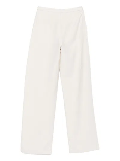Emporio Armani Textured Straight Trousers In Neutral