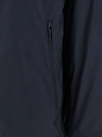Emporio Armani Blue Down Jacket With Hood And Front Zip Closure In Tech Fabric Man In Black