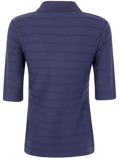 Emporio Armani Short Sleeve Polo Neck In Blue