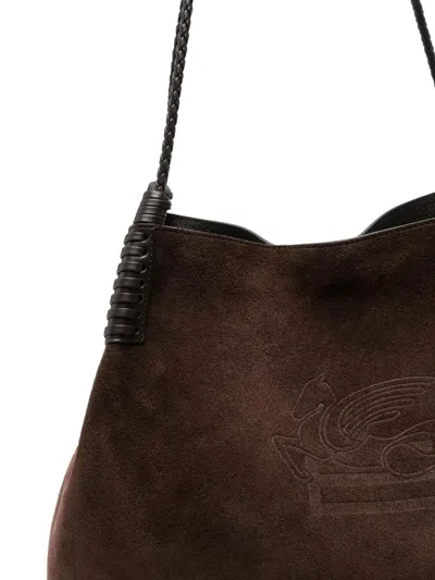 Etro Suede Bag For The Shoulder In Brown