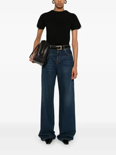 Extreme Cashmere Black Crew Neck T-shirt In Black