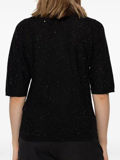 Fabiana Filippi Sequin Embellished Knitted Sweater In Black