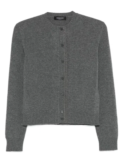 Fabiana Filippi Soft Wool Blend Long Sleeve Jacket In Gray