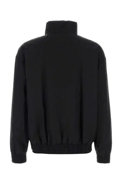 Fendi Nylon Bomber Jacket High Collar In Black