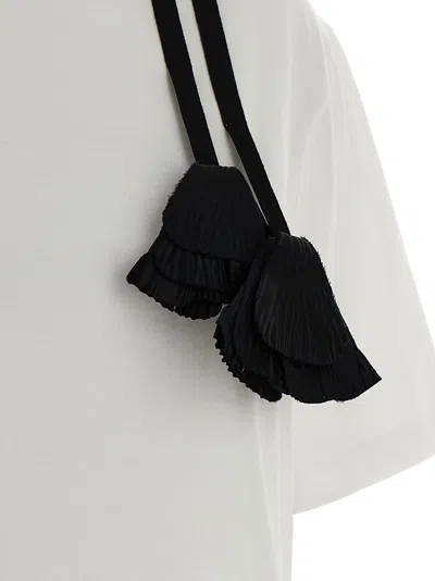 Ferragamo T-shirt With Floral Detail And Tassels In White