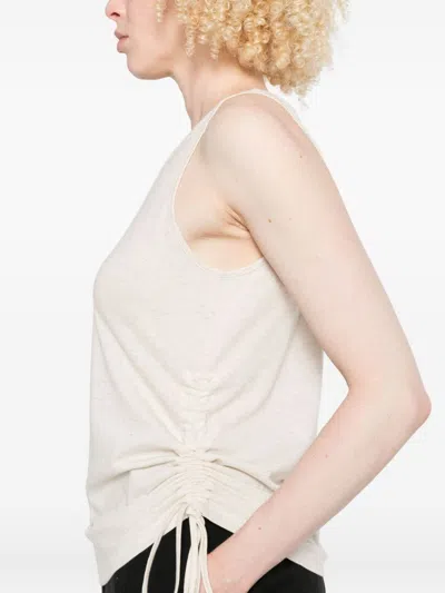 Fendi Sleeveless Embroidered Scoop Neck Top In White