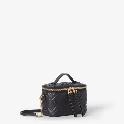 Fendi Vanity Nappa Leather Bag With Ff Motif In Black
