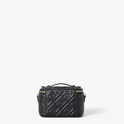 Fendi Vanity Nappa Leather Bag With Ff Motif In Black